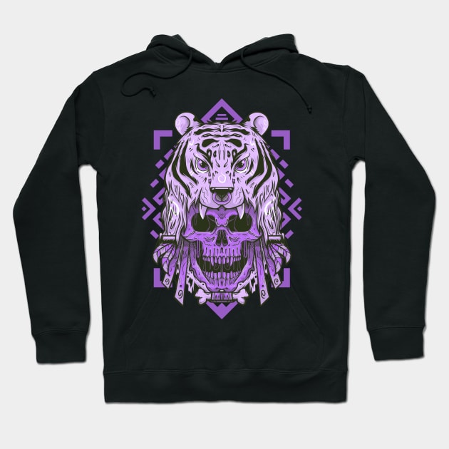 Tiger Head Skull Hoodie by barqisme